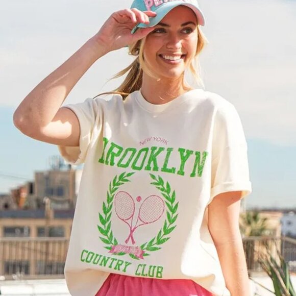 Lime 'N' Chili Brooklyn Graphic Round Neck Short Sleeve Top - Picture 1 of 10